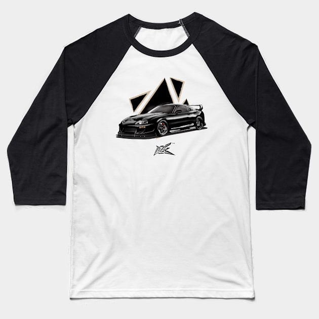 toyota supra a80 black Baseball T-Shirt by naquash